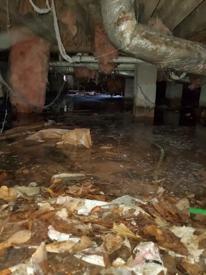 Crawl space flood assessment for Commercial Water Damage Restoration in Hartford City